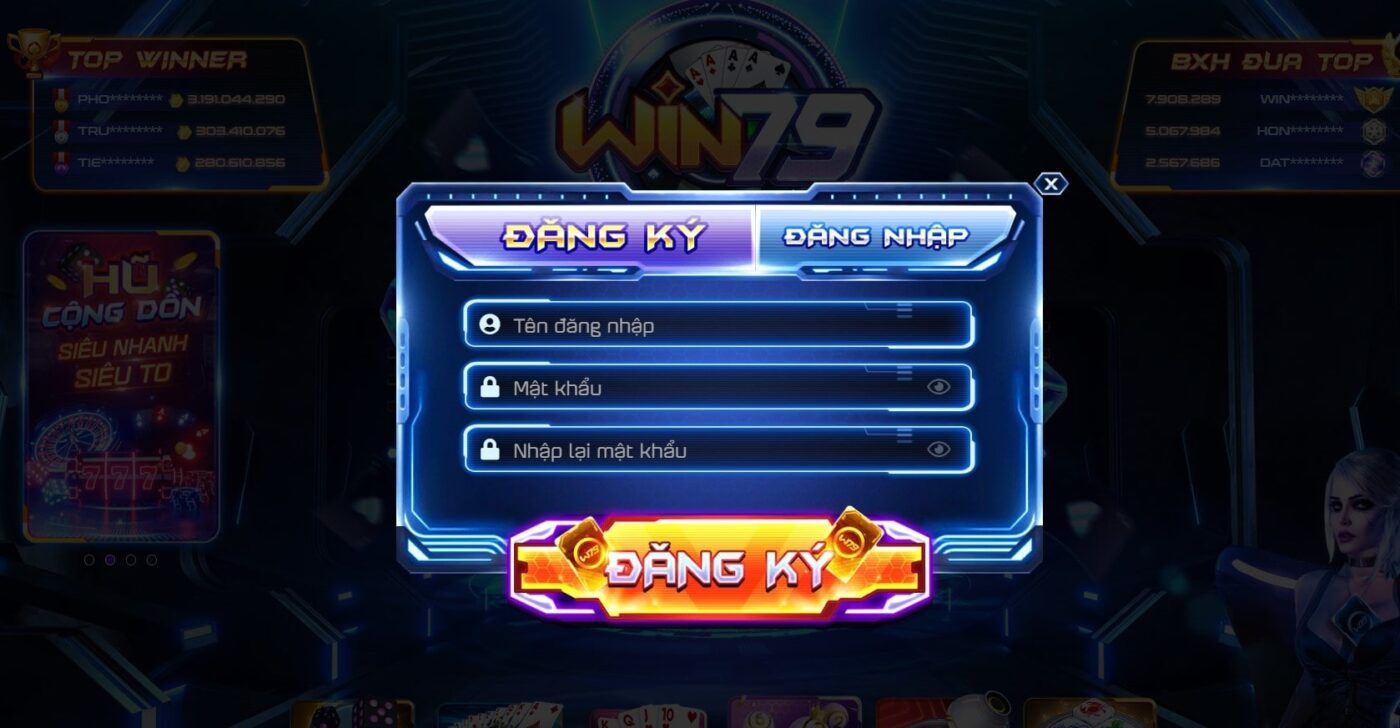 Hướng dẫn tạo tài khoản tại Win79 vip