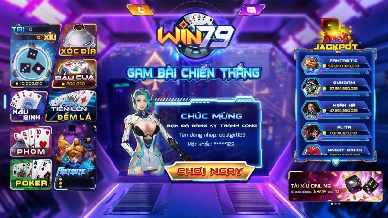 Giao diện bắt mắt của tựa game bầu cua tại win79